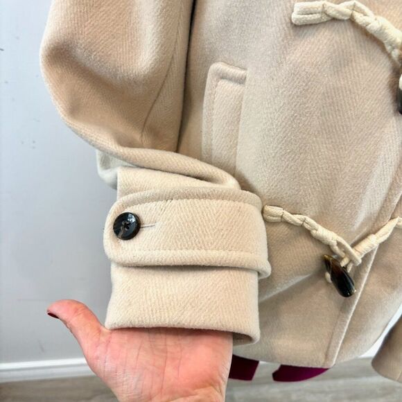 Banana Republic Women Pea Coat Creamy Wool Blend Toggle Loop Closures sz S - Picture 10 of 15